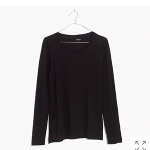 Madewell Black Whisper Cotton Long Sleeve Tee